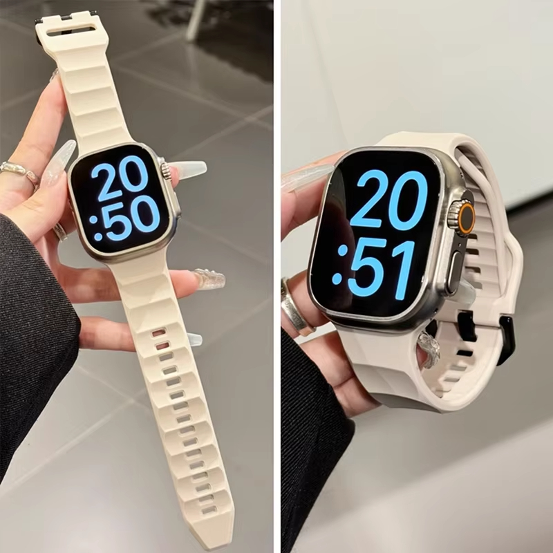 Smartwatch Apple Watches For Men - Bracelet de montre en silicone ondulé