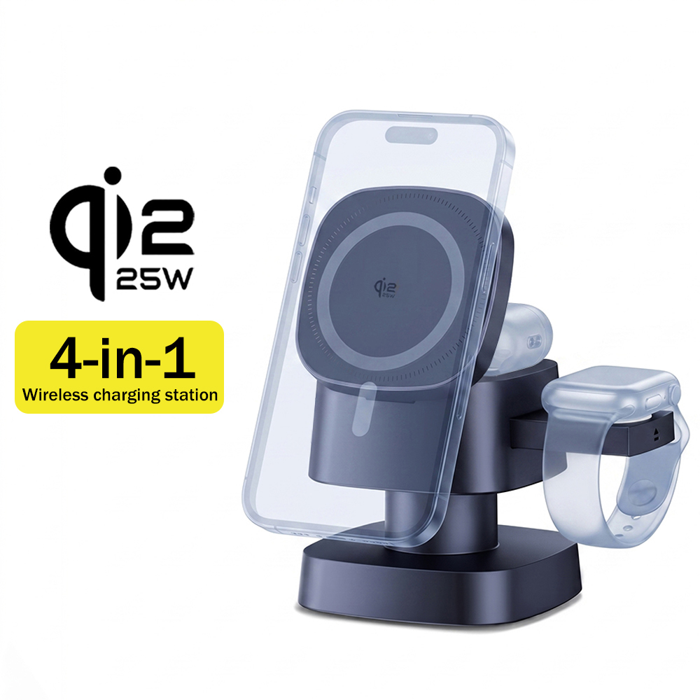 Smartwatch Apple Watch - Chargeur sans fil magnétique 4-en-1 Qi2.2