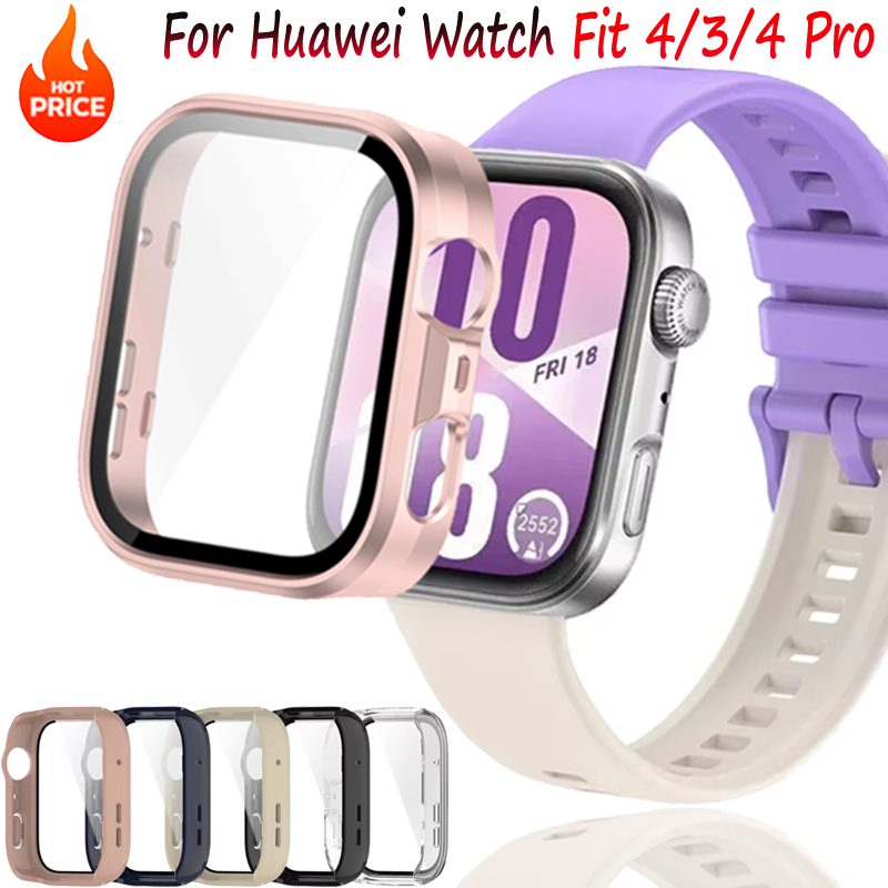 Huawei Smartwatch Watch Fit - Boîtier PC en Silicone + verre