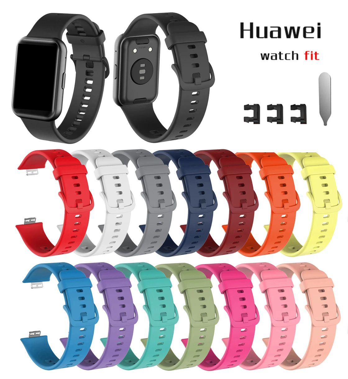 Huawei Smartwatch Watch Fit - Bracelet en Silicone pour montre huawei,