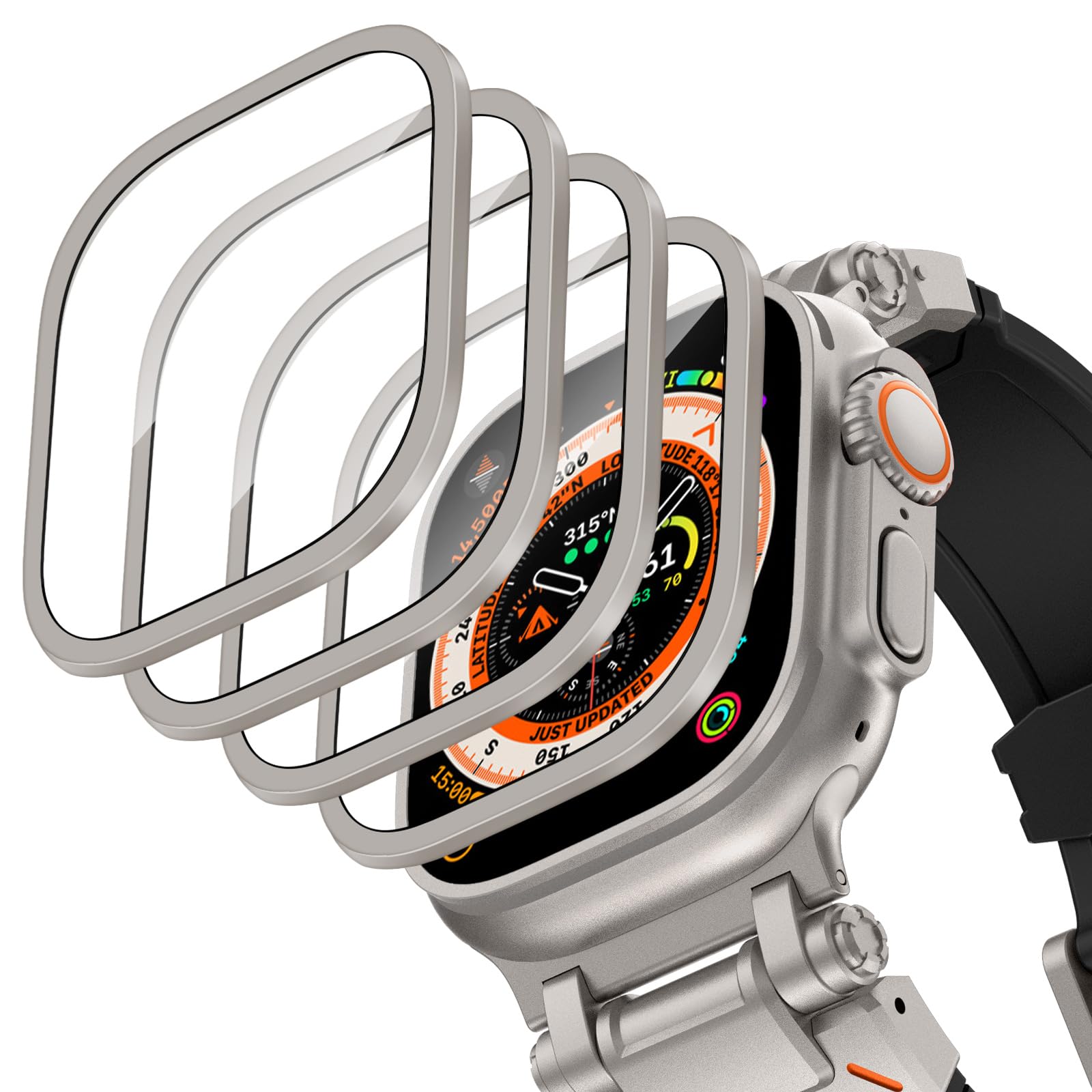 Smartwatch Apple Watches For Men - Boîtier en alliage d'aluminium + verre
