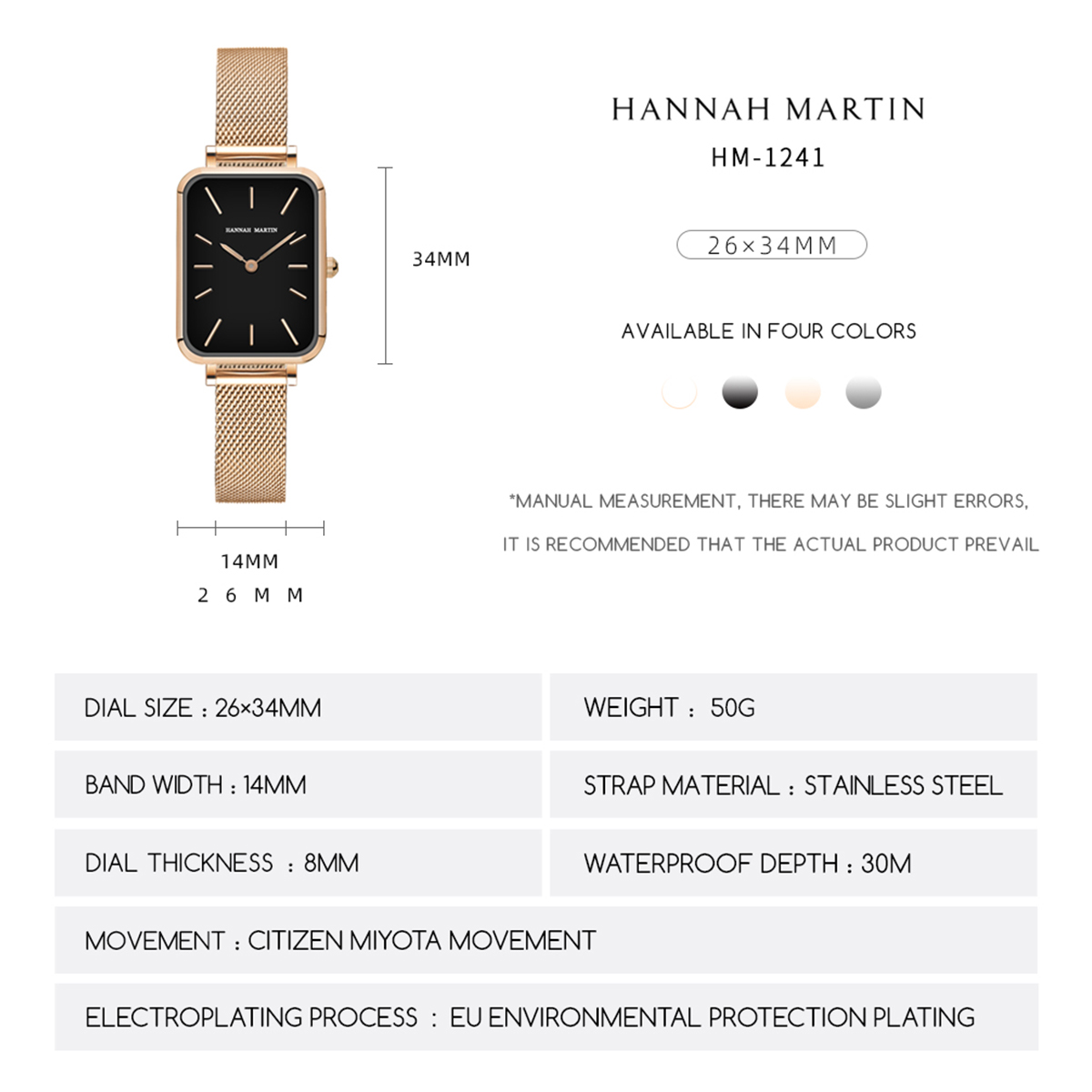 Rectangle ultra-mince nordique - Anti-Magnetic Watch avis et prix